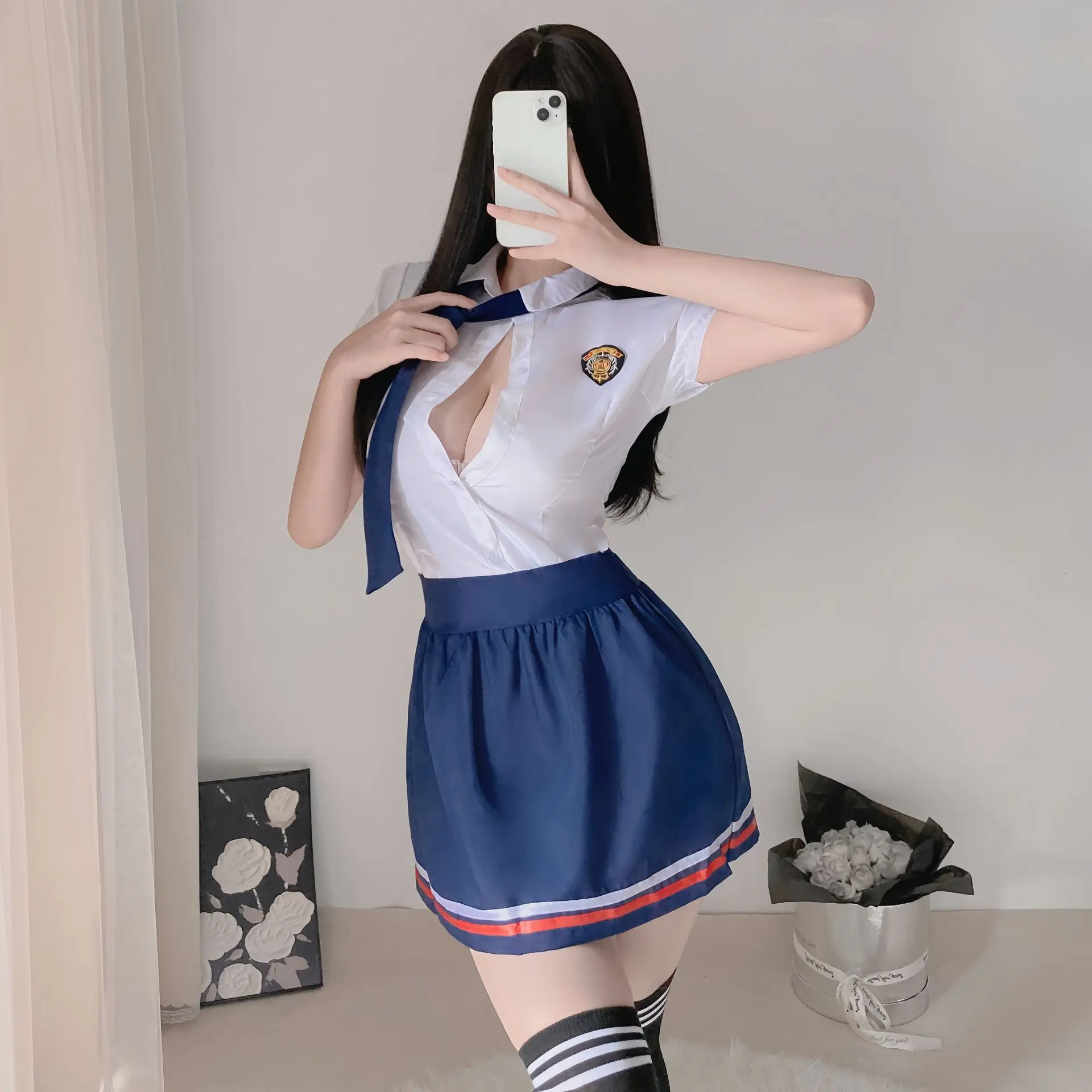 

Sexy Lingerie Cosplay Costume Jk Uniform Kwaii Lolita Underwear Mini Skirt Erotic Roleplay Set Student Sailor Maids Outfit