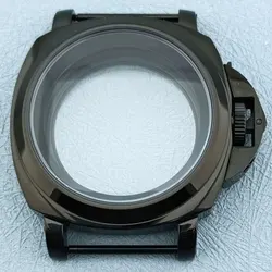 Premium 40mm Sapphire 10ATM Waterproof Stainless Steel Watch Case with Handle (Black)