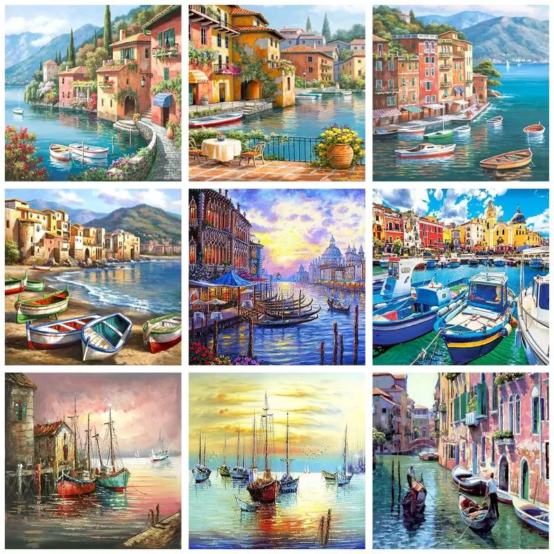 

GATYZTORY Venice Scenery Acrylic Paint By Numbers DIY Frameless 60x75cm Painting For Oil Painting By Numbers On Canvas Landscape