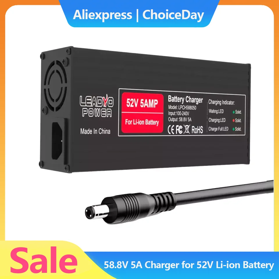52V 5A Smart E-Bike Battery Charger