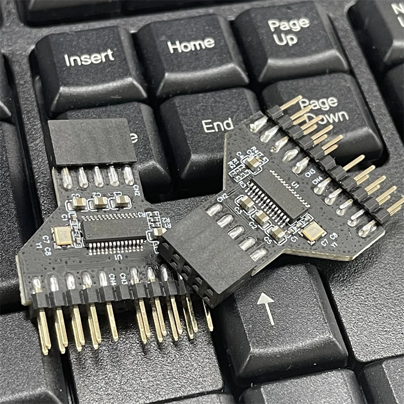 Meogromp Scheda Madre USB 2.0 9 Pin Header 1 Un 4 Prolunga Hub Splitter Adattatore Convertitore 30 Cm 9 Pin Interno