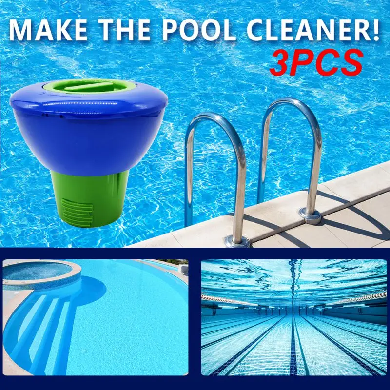 

3PCS Pool Dispenser, Tablet Dispenser, Cyan Color Matching Chlorine Tablet Dispenser, Remove All Fungi And Dirt In The Swimming
