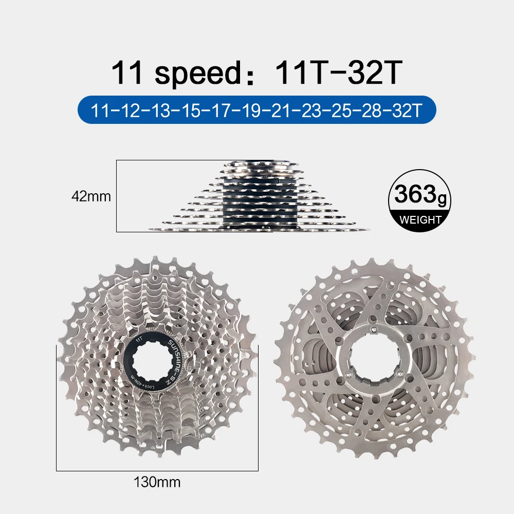 Sunshine Rennrad Kassette 8 9 10 11 12 Geschwindigkeit Fahrrad Kettenrad 25T 28T 30T 32T 34T 36T 11V K7 Geschwindigkeit Fahrrad Ratsche Radfahren Teile – Detail 24