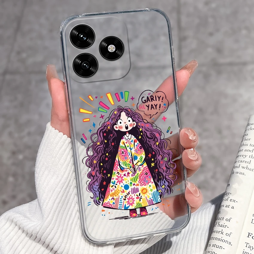 Cute Pet Dog Pattern Transparent TPU Soft Silicone Anti-Slip Protective Phone Case