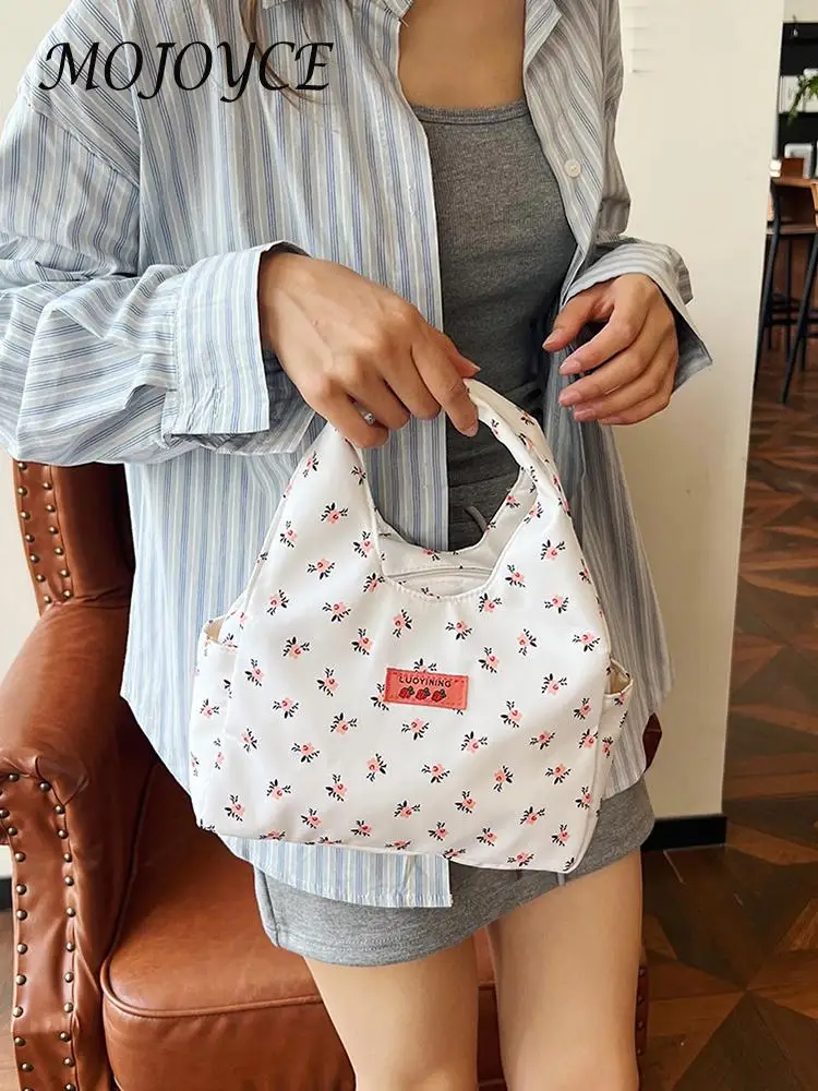 Lunch Bag for Women Men Cute Floral Lunch Tote Bag Reusable Lunch Container Zipper for Home School Office Outdoor Use 6