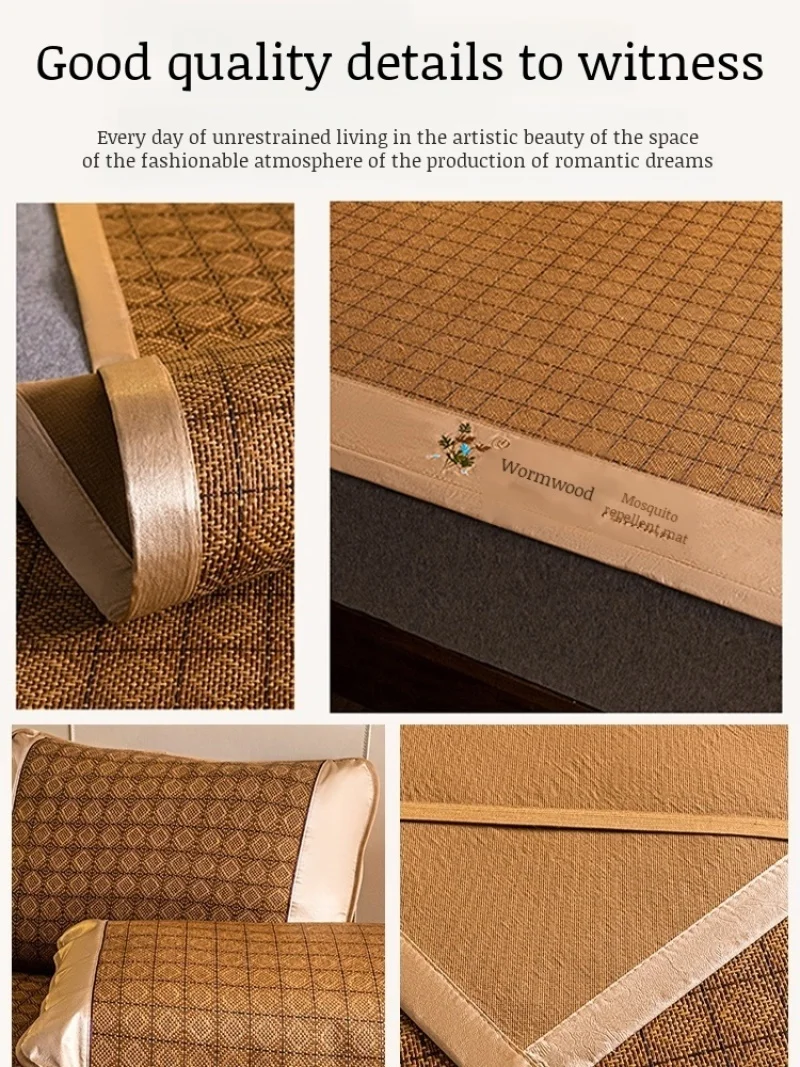 Cool Mat Bamboo Mat Summer Naked Sleeping Student Dormitory Mattress Foldable Ice Silk Mat Dual-Use Double-Sided Household - Image 5