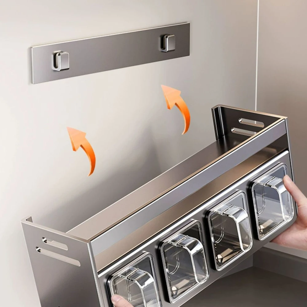 Kitchen Spice Shelf Wall-mounted Storage Rack 5