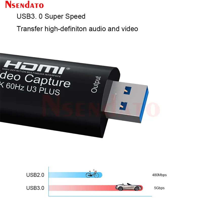 USB 3.0 Video capture card 4K 60Hz 1080P 60fps USB3.0 Audio Video Game Capture Grabber Card for OBS Live Streaming PC TV Monitor
