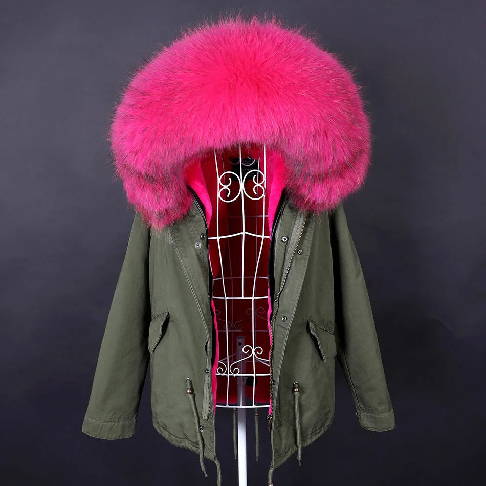 women's down coats & jackets Women's Winter Jackets 2022 Real Fox Fur Coat Female Short Natural Raccoon Big Fur Collar Parka Bomber Jacket Slim down coats Coats & Jackets