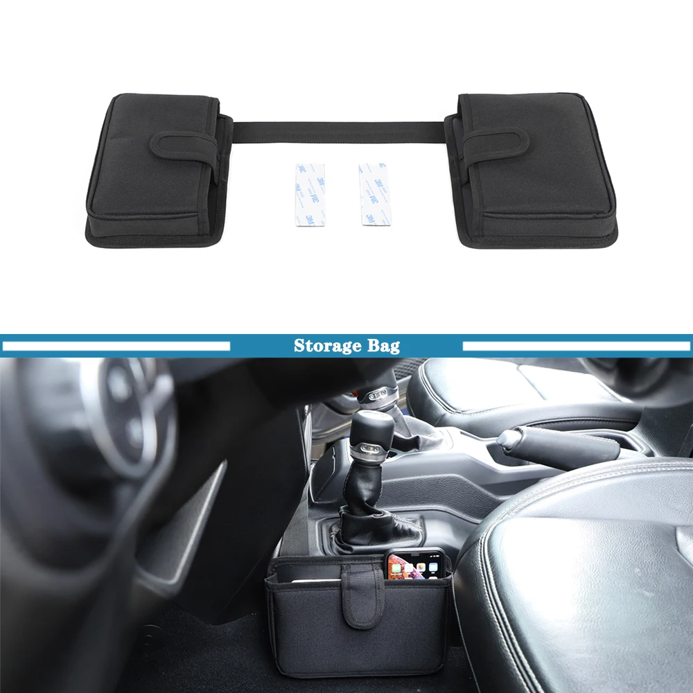 

Gear Shift Storage Bag Phone Holder Coin Organizer for Jeep Wrangler JL Gladaitor JT 2018-2023 Car Interior Mouldings Black