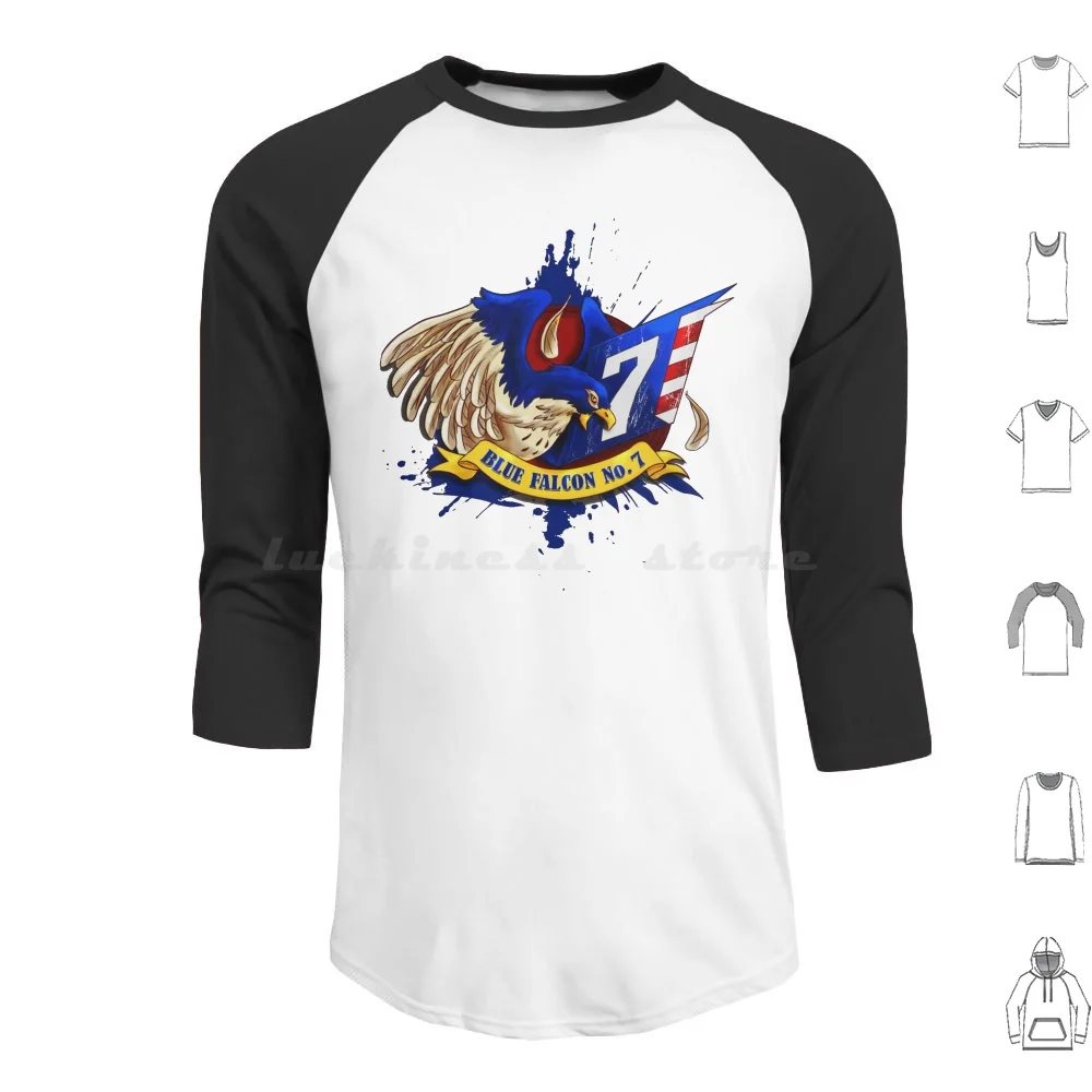 Captain Falcon Emblem Felpa Con Cappuccio In Cotone Manica Lunga Captain Falcon Super Smash Bros F Zero Falcon Punch Falcon Punch Blue Blue