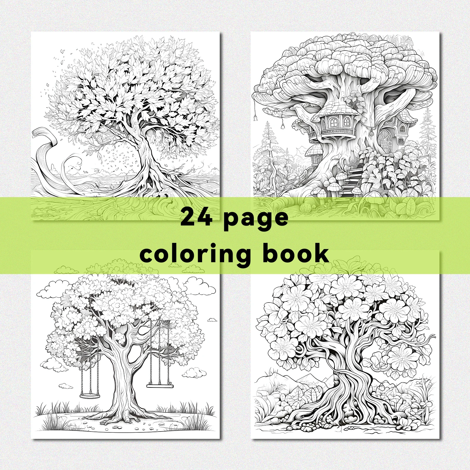1Pc Magical Tree Coloring Book For Adults And Teens Featuring 24 Pages Graffiti Painting Drawing Gift For Holiday Birthday ﻿ 6