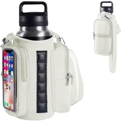 Magnetic Sports and Travel Gym Bag with Strap & Water Bottle Holder (White)
