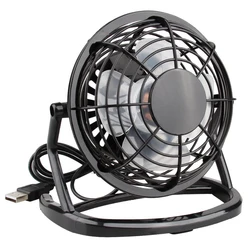Compact Ultra Quiet USB Portable Fan - Blue/Black, Convenient Home Use (Black)