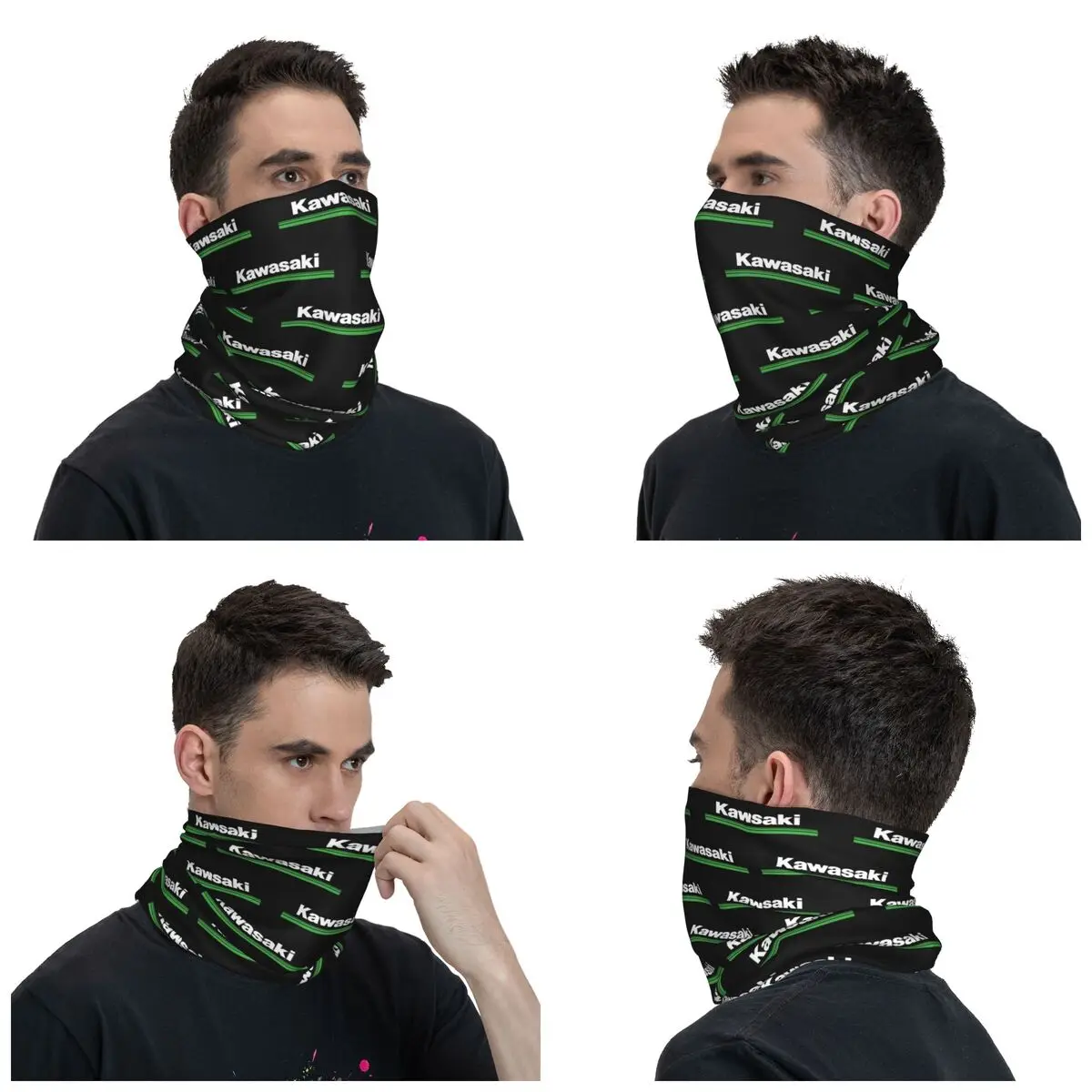 Adult Motorcycle Kawasakis Motor Racing Bandana Merch Neck Gaiter Printed Wrap Scarf Multifunctional Headband For Outdoor Sports