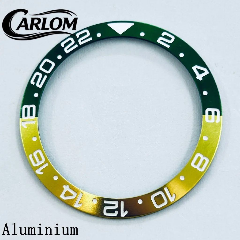 Multicolor GMT Aluminum/Ceramic Sloping Bezel Insert for 40mm Watch Case - Premium Watch Accessory
