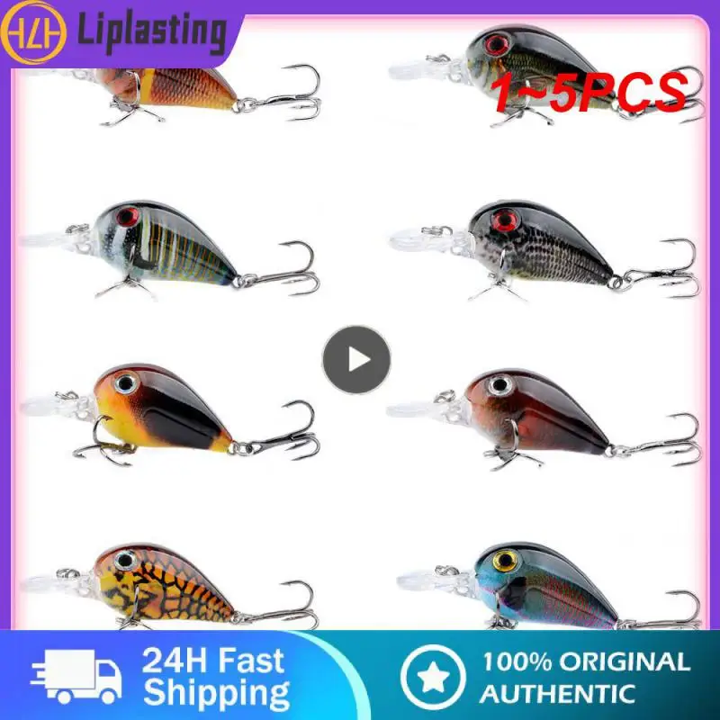 

1~5PCS Micro Luya Bait Crankbait Minnow Fishing Lure Artificial Bait Lifelike 3d Eyes Fishing Bait Sharp Treble Hooks Fishing