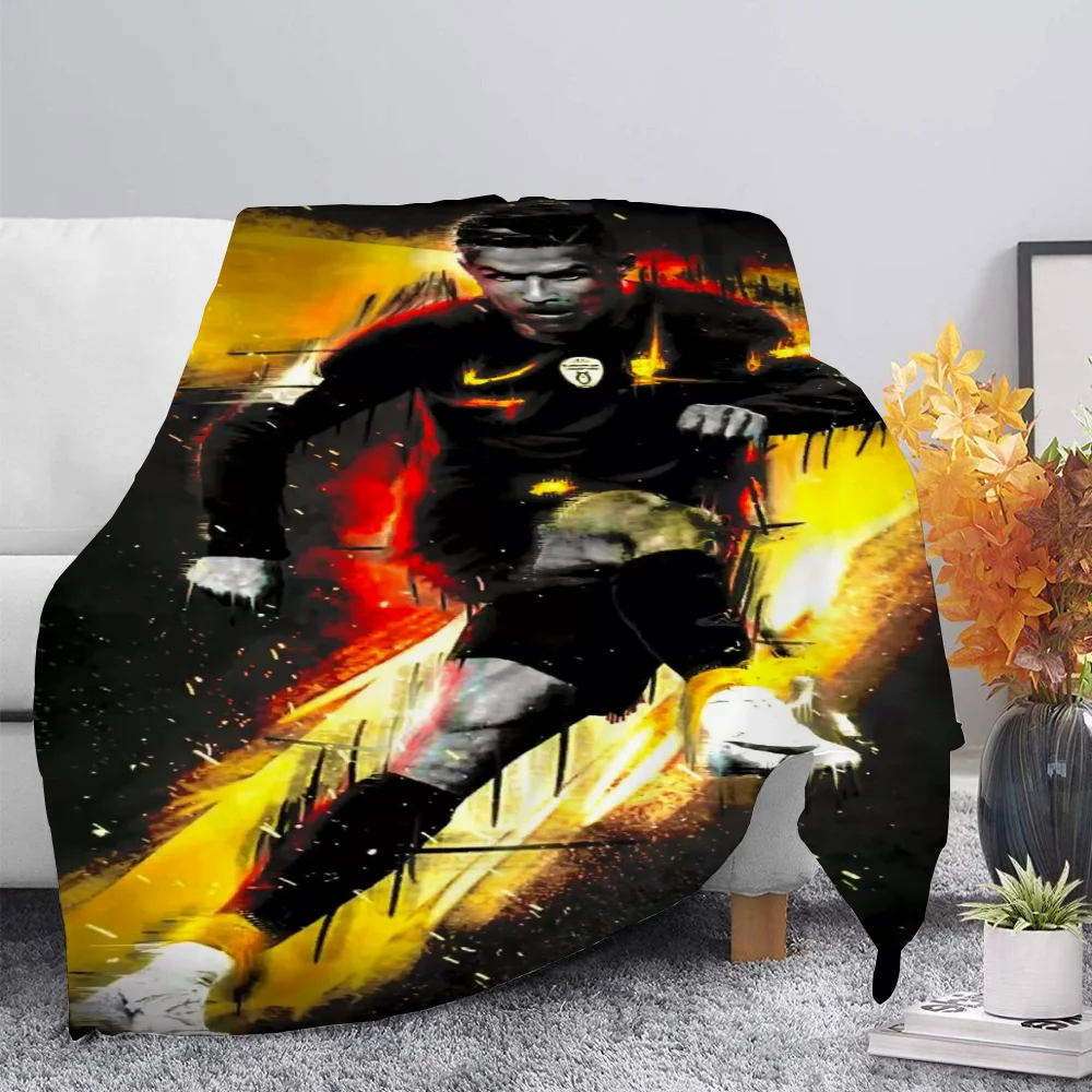 C-Cristiano Ronaldo Fluffy Blanket Cobija Double Bed Blankets for Baby Bedspreads and Coverlets Home and Decoration Halloween 2