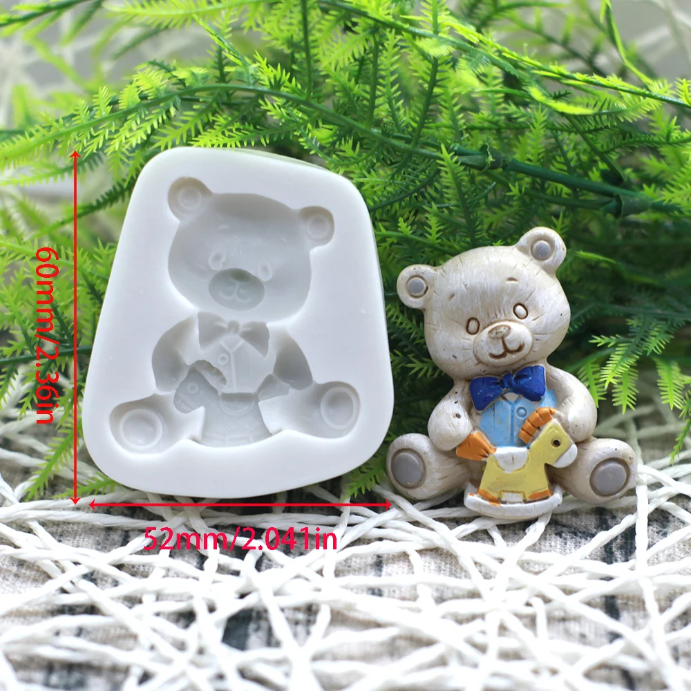 Silicone Mold 3D Bear Series Candy Clay Resin Fondant Baby Birthday Cake Decorating Tools Chocolate Gumpaste