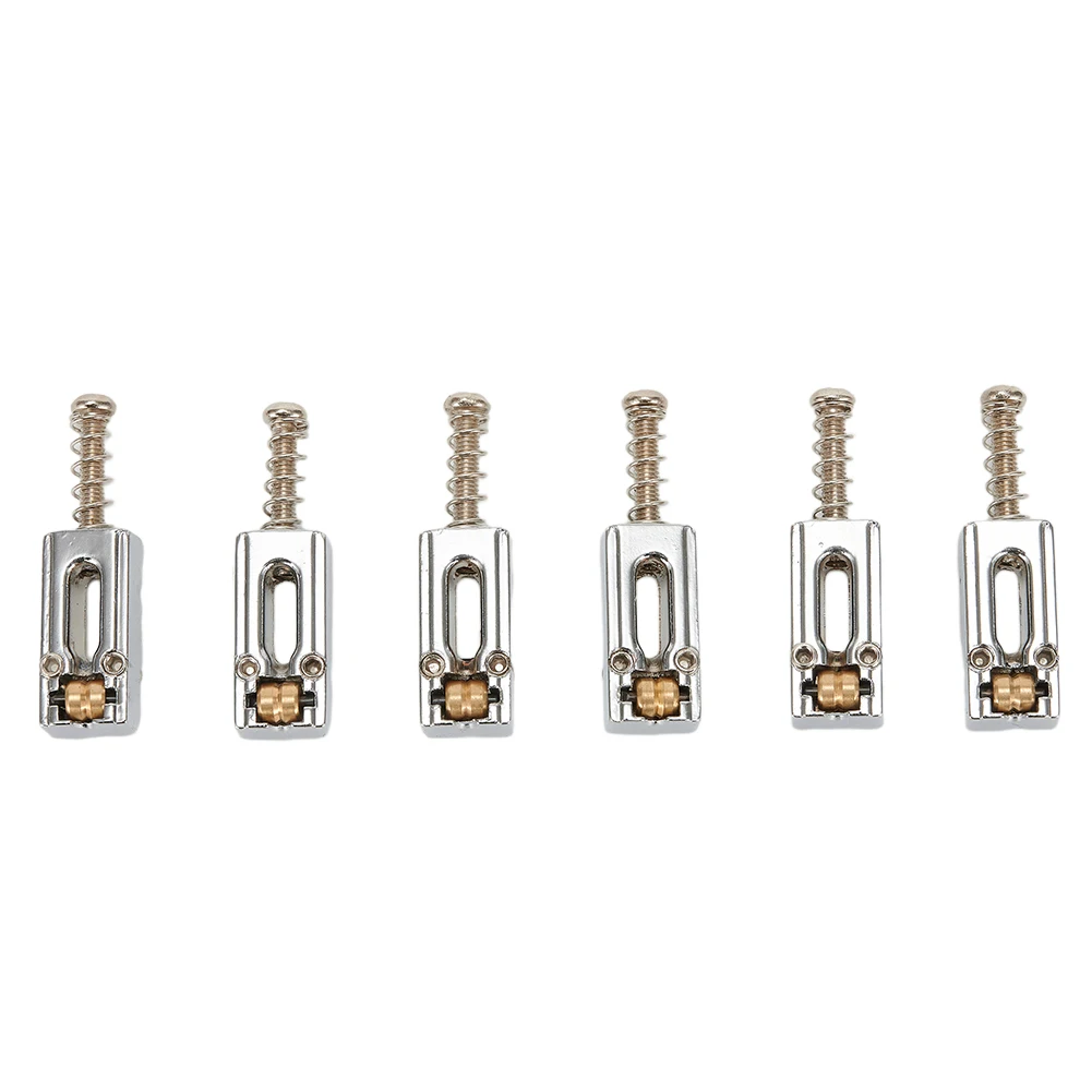 6Pcs Elektrische Gitarre Roller Brücke Tremolo Sättel Für Strat TL Zink-legierung Elektrische Gitarre Ersatz Brücke Sattel Set – Detail 10