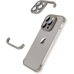 Sleek Gray Frameless Camera Lens Protector Phone Case Cover - iPhone 15 Plus (GRAY)