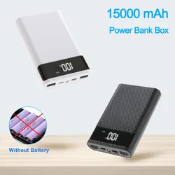 15000mAh Power Bank Case 4*18650 Battery Storage Box 5V 2A Dual USB Type C DIY Power Source Shell for Phone Smart LED Display