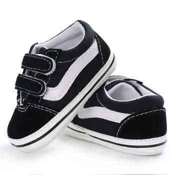 Meckior Baby Canvas Sneakers Classic Stripes Casual Baby Boy Girl Shoes Anti-slip Soft First Walkers Infant Baby Unisex Shoes 1