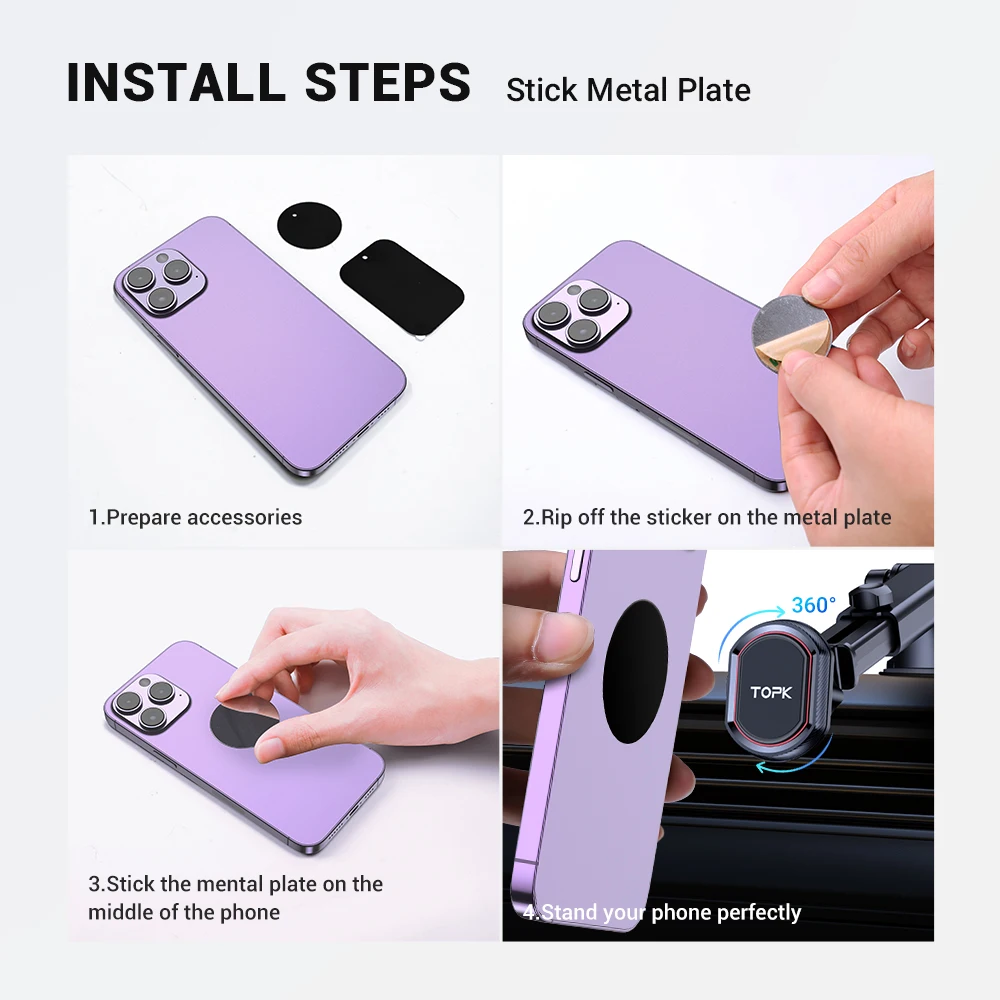 TOPK 6 starke Magnete, Auto-Handyhalterung, Handyhalterung fürs Auto, Mag-Safe-Handyhalterung, magnetische Autohalterung, kompatibel mit allen Smartphones – Detail 18