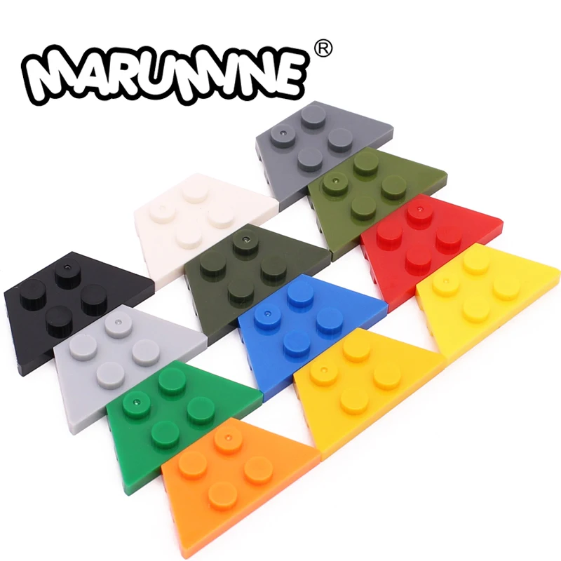 

Marumine Wedge Plate 2 x 4 Compatible 51739 MOC Blocks Baseplate Construct Flowers Assembling Educational Toys for Children