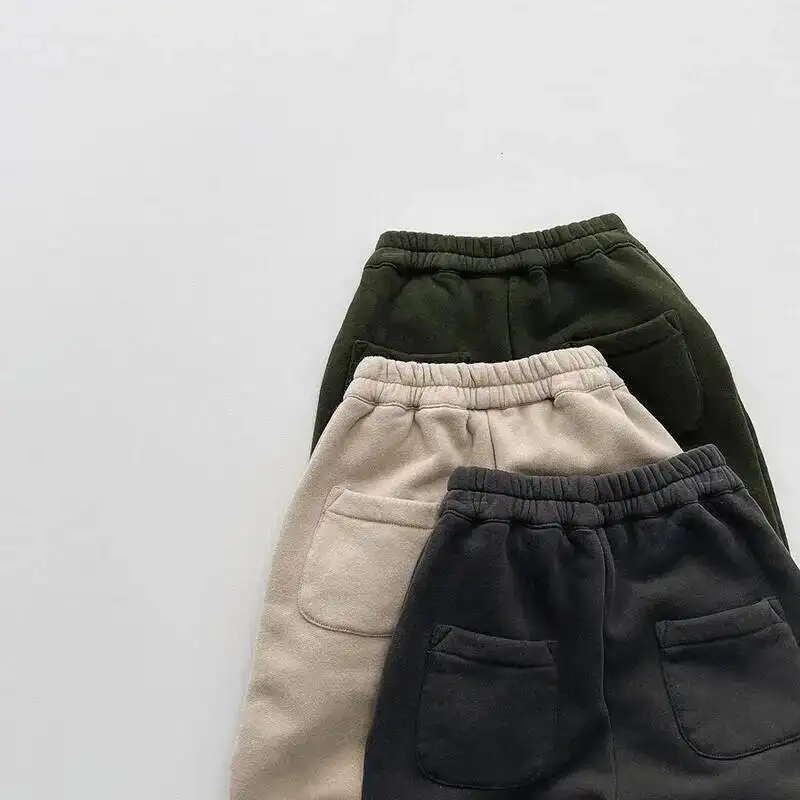 Herbst Winter Kinder Hosen 1-8Y Jungen Dicke Warme Fleece Druck Jogginghose Harem Hosen Jogger Kleinkind Tragen Für Kinder Kleidung – Detail 19