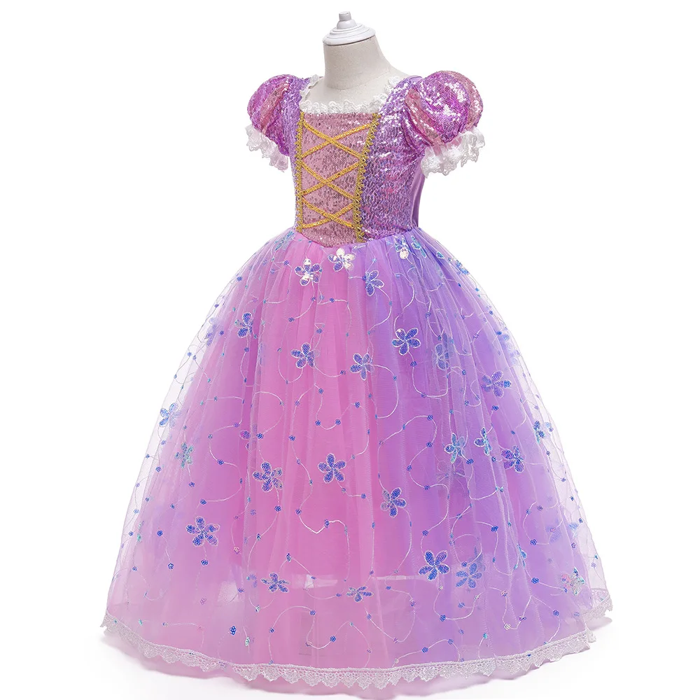 thumbnail image 5 of Disney Vestido de princesa para niña, disfraz de Rapunzel, Vestido de baile de lujo para fiesta de cumpleaños, ropa de fantasía para Halloween y Carnaval, 5 of 5
