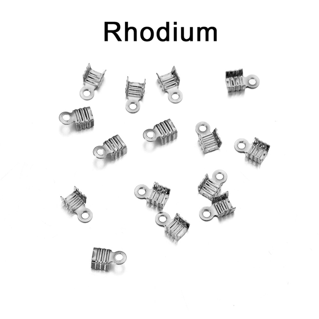 Crimp Bead Connectors Cord End Caps String Ribbon Leather Clip Foldover Cord Ends Fastener For DIY Jewelry Making Supplie