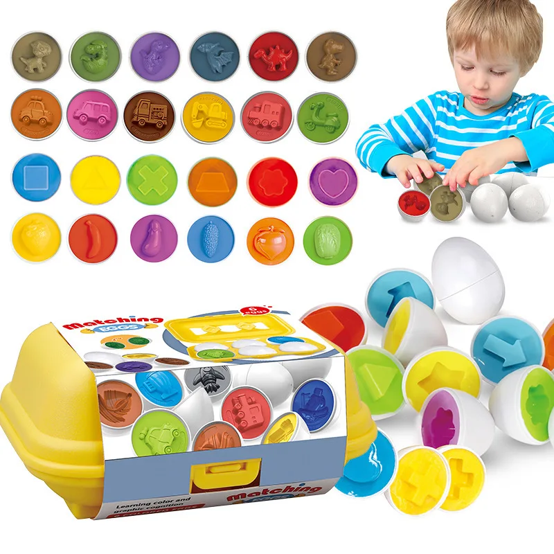 Juego De 12 Huevos De Plástico Montessori - Juguete Educativo Para Niños, Colores Surtidos, Seguro Y Divertido