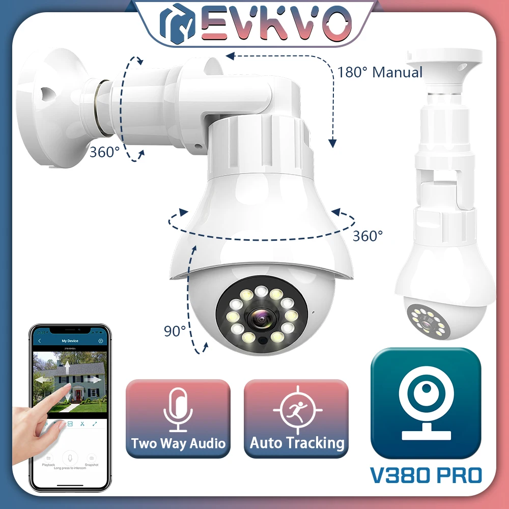 5MP 360 Panoramic Wifi Camera E27 Bulb 2 Way Audio Surveillance Waterproof Fisheye CCTV Color Night Vision Wireless IP Camera