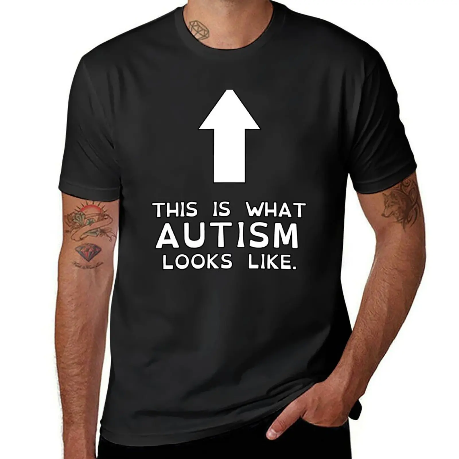 

This Is What Autism Looks Like (white) T-Shirt funnys plain korean fashion T-shirt men