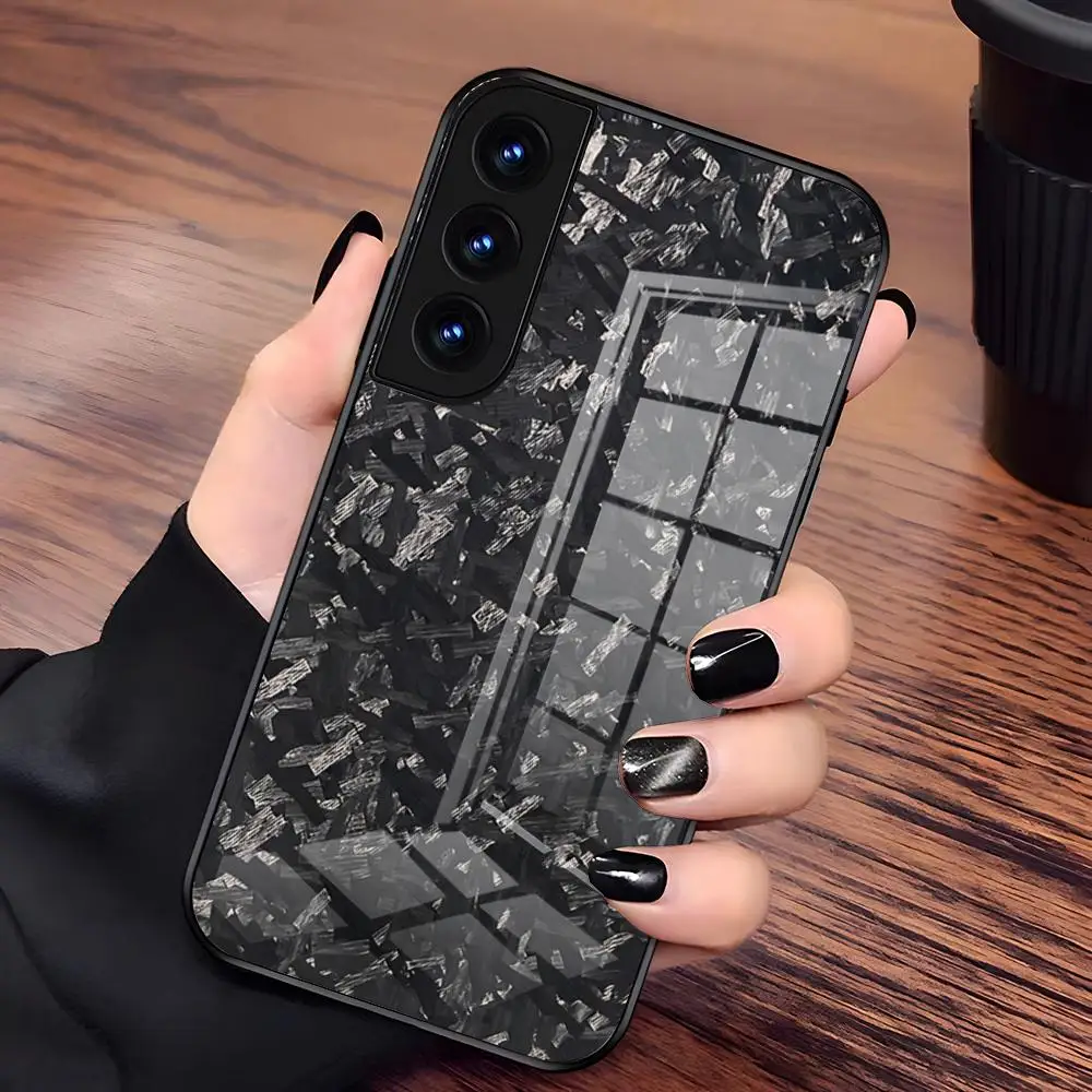 Premium Forged Carbon Fiber Shockproof Glass Phone Case