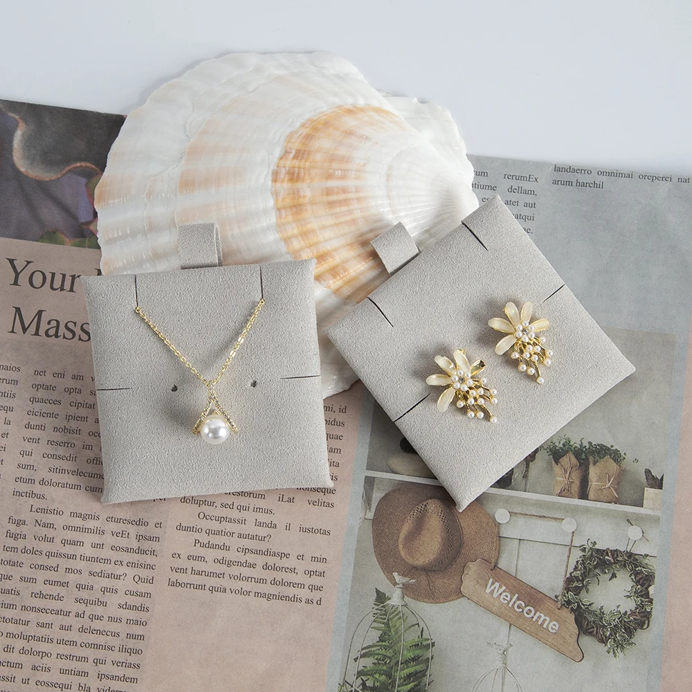 Earrings Divider Card Insert Velvet Suede Microfiber Jewelry Ear Studs Necklace Packaging Pad Hanging Bracelet Holder Multi Hole