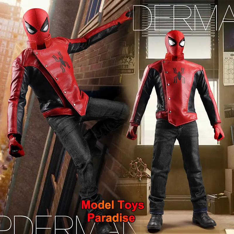 

ToyzTruboStudio tts-005 1/6 Men Soldier Spider Man Red Leather Clothes Super Hero Full Set 12inch Action Figure Collectible Toys