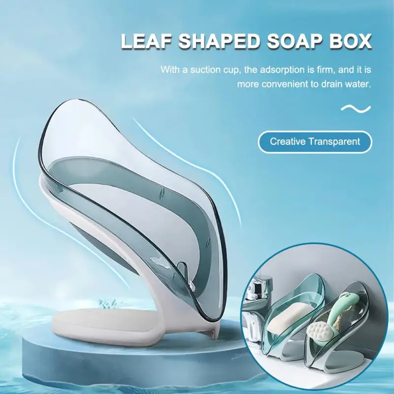 

Креативный держатель мыла на присоске, Коробка для мыла в форме листа, сливная тарелка для мыла без отверстий, аксессуары для ванной комнаты