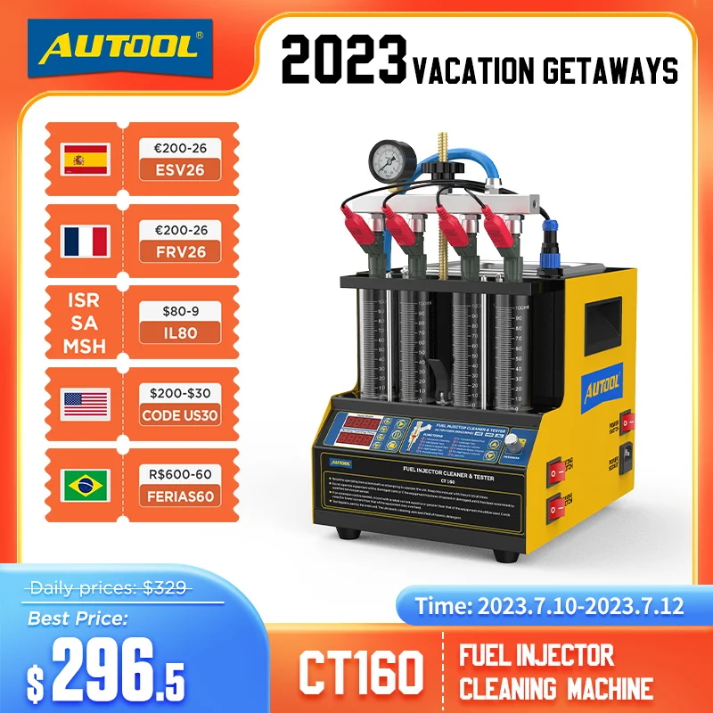Autool Ct160 Automotive Injector Nozzle Cleaning Machine Fuel Injector