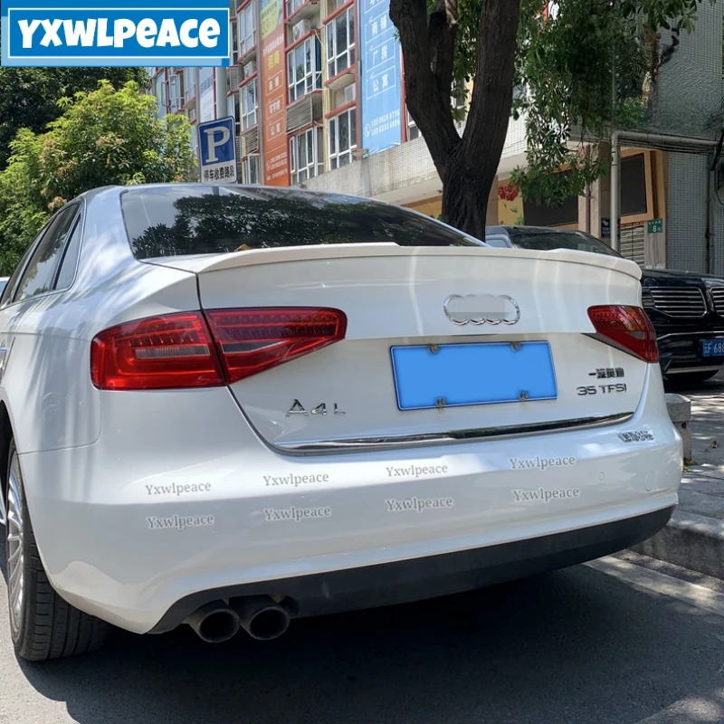 

For Audi A4 B8 B8.5 2009-2016 Spoiler High Quality ABS Plastic Primer Color Rear Trunk Lip Spoiler Wing Body Kit Accessories