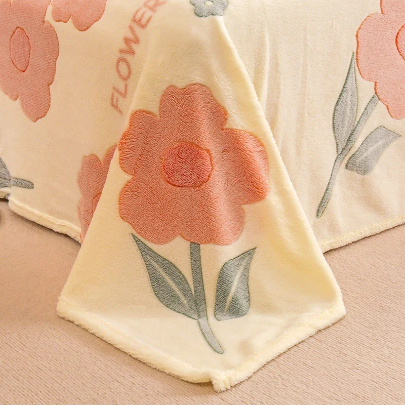 Thickened flannel Fleece Throw Blanket Warmer Room Student Dormitory Multi purpose Printed Warm Nap Bed Sheet thickened blanket game printed blanket
