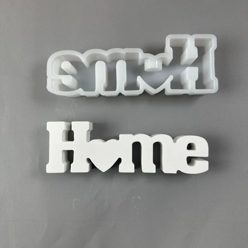 HOME Candle Holder Silicone Mold DIY Letter Ornament Making Plaster Concrete Resin Candlestick Casting Molds Home Holiday Decor