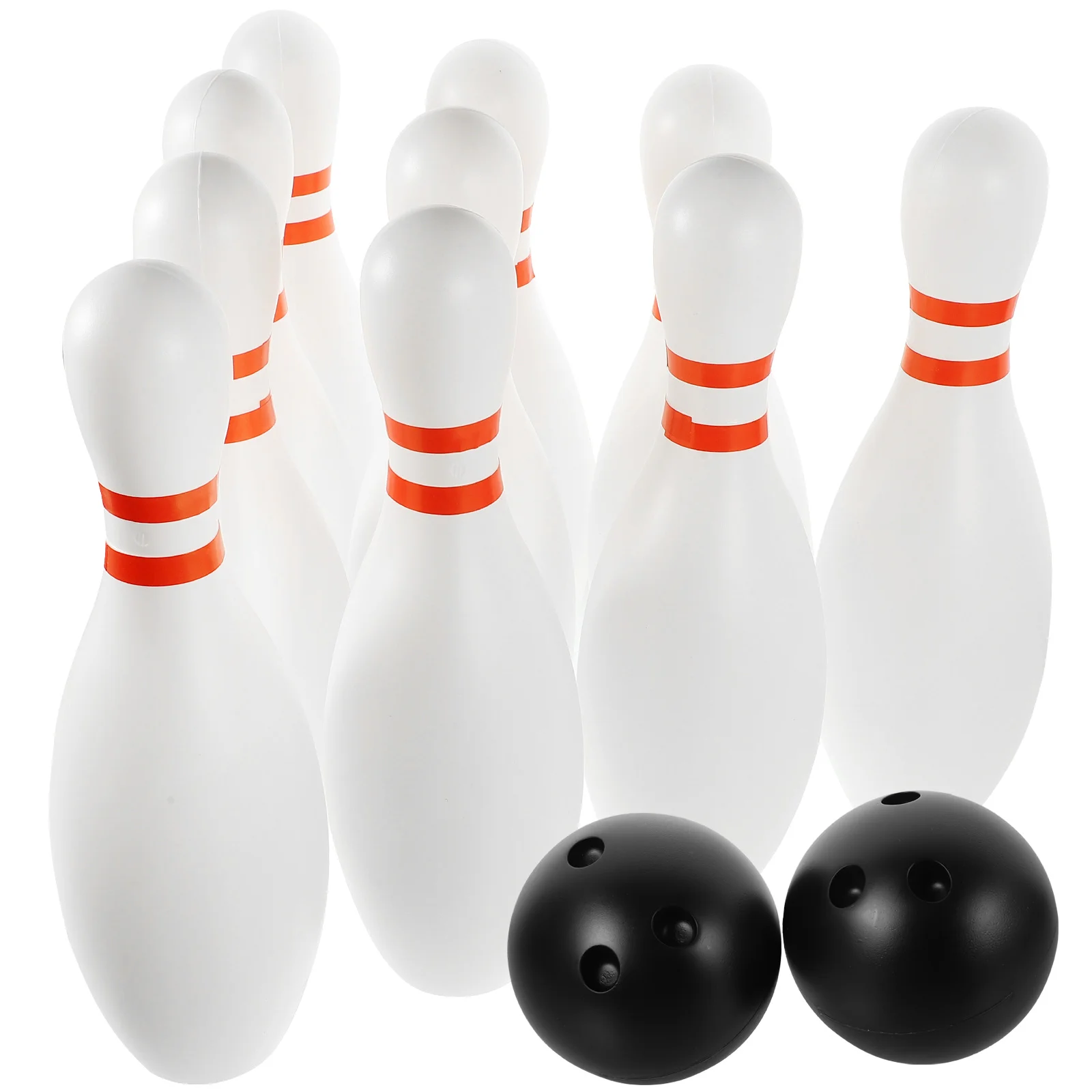 

Large Size Bowling Play Sets Indoor Outdoor Sports Bowling Games Toy for Kids(10pcs Bowling White+2pcs Balls Random Color)