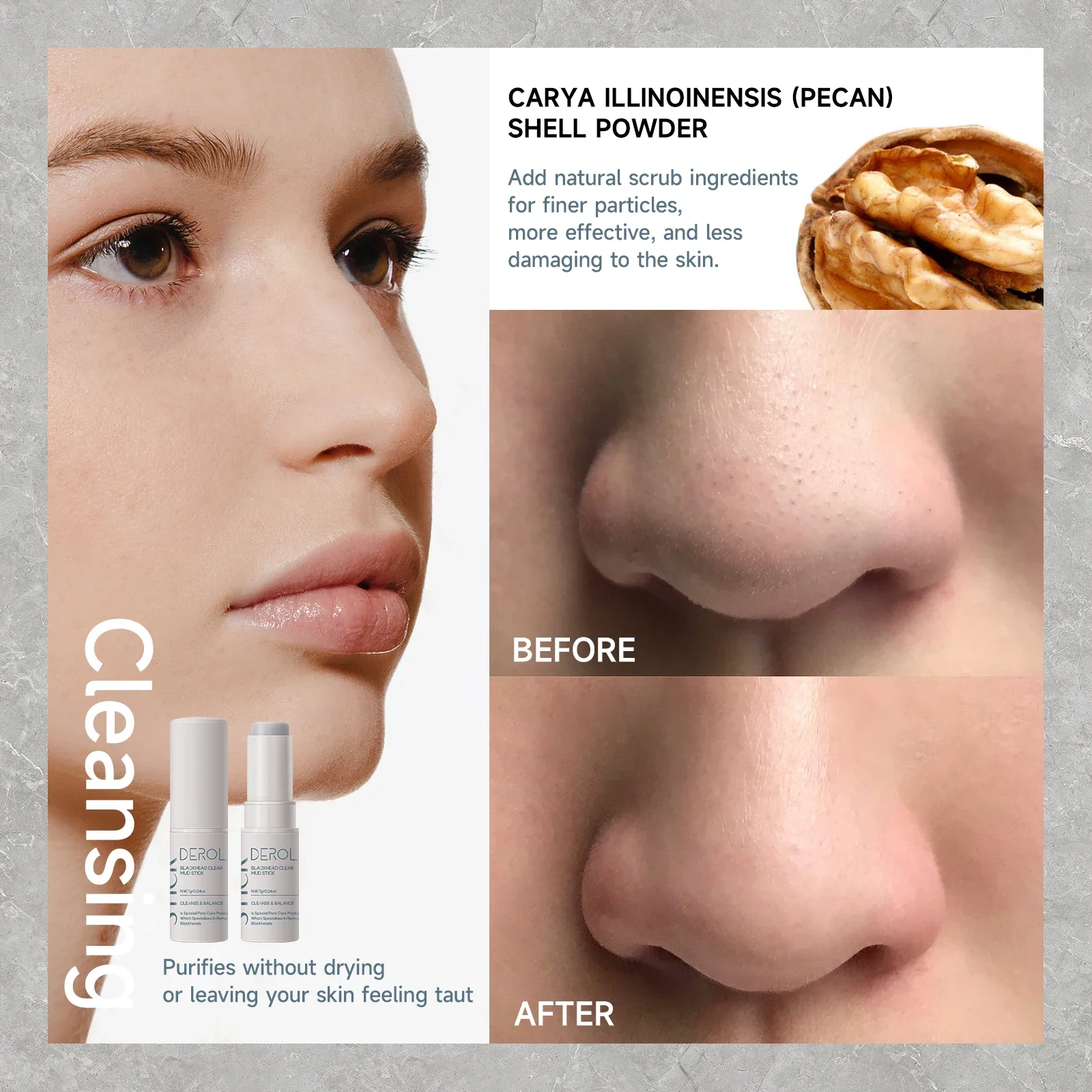 Nose Blackhead Remover Cream Exfoliates Cleanses Pores Adsorbs Oil Stains Moisturizes Gently Cleanses Face Stick Makeup 2