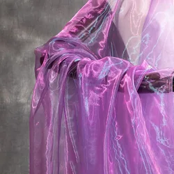 Gradient Organza Tulle Fabric for Sewing and DIY Projects (Purple Blue)