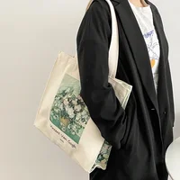 Van Gogh Morris Shoulder Bags for Women Vintage Shopping Bag with Handle Zipper Casual Canvas Tote Bag Bolsa Feminina 3