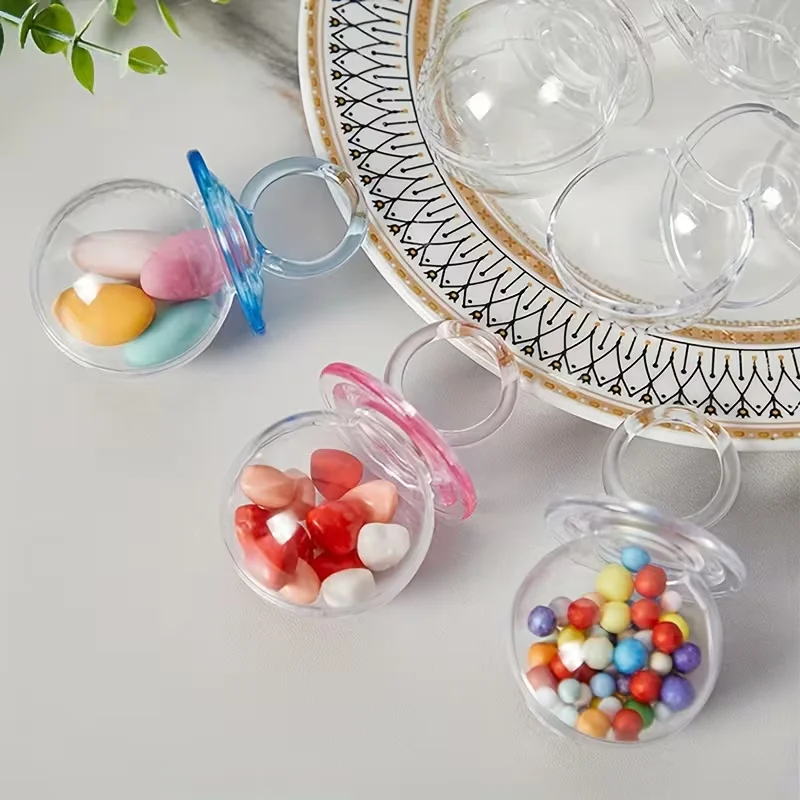 6/12 Stück Transparente Plastik-Süßigkeitenbox Niedliche Schnullerform Aufbewahrungsbox Baby-Shower Kindergeburtstag Geschenkverpackung Hochzeit – Detail 2