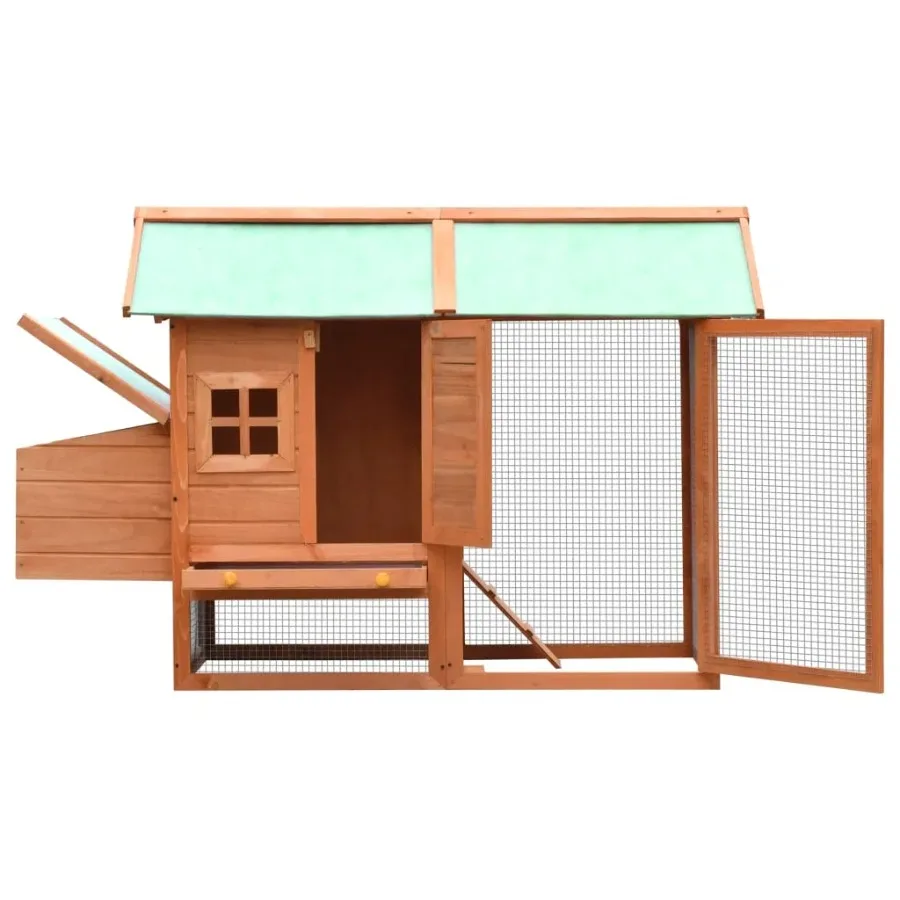 Solid Pine and Fir Wood Chicken Cage 66.9x31.9x43.3 Inches