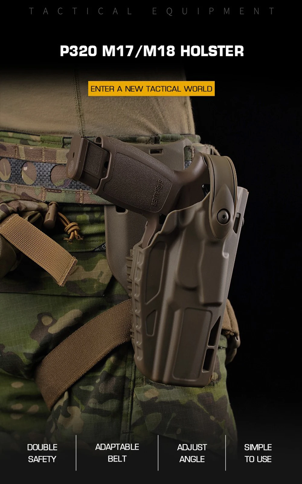 Sigp320 tmk-17タクティカルホルスター,m17, m18, airsoft,ダブル 